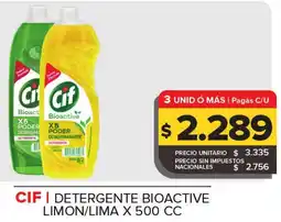 Carrefour Maxi Cif detergente bioactive limon/lima oferta
