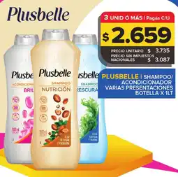 Carrefour Maxi Plusbelle shampoo/ acondicionador varias presentaciones botella oferta