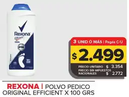 Carrefour Maxi Rexona polvo pedico original efficient oferta