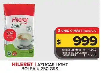 Carrefour Maxi Hileret azucar light bolsa oferta