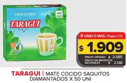 Carrefour Maxi Taragui mate cocido saquitos diamantados oferta