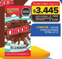 Carrefour Maxi Cindor leche chocolatada tetra oferta