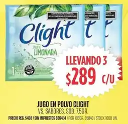 Supermercados Vea Clight jugo en polvo vs. sabores, sob. oferta
