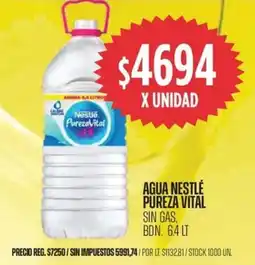 Supermercados Vea Nestlé agua pureza vital sin gas, bdn. oferta