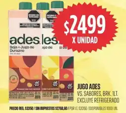 Supermercados Vea Ades jugo vs. sabores, brk. excluye refrigerado oferta
