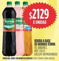 Supermercados Vea Terma bebida a base de hierbas vs. sabores, bot. oferta