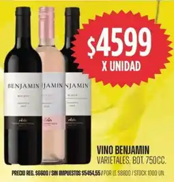 Supermercados Vea Benjamin vino varietales, bot. oferta