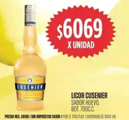 Supermercados Vea Cusenier licor sabor huevo, bot. oferta