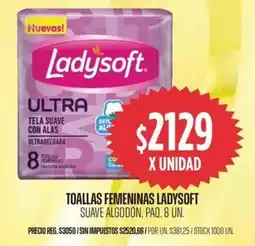 Supermercados Vea Ladysoft toallas femeninas suave algodón, paq. oferta