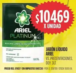 Supermercados Vea Ariel jabón líquido vs. presentaciones, doy. oferta