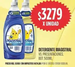Supermercados Vea Magistral detergente vs. presentaciones, bot. oferta