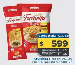 Carrefour Maxi Favorita - fideos oferta