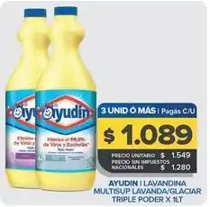 Carrefour Maxi Ayudin - lavandina multisup lavanda/glaciar triple poder oferta