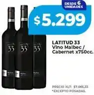 Supermayorista Vital Latitud 33 - vino malbec / cabernet oferta