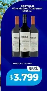Supermayorista Vital Portillo - vino malbec / cabernet x 750cc oferta