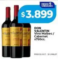 Supermayorista Vital Don valentin - vino malbec / cabernet oferta