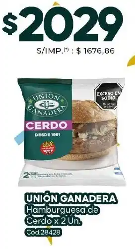 Unión ganadera hamburguesa de cerdo