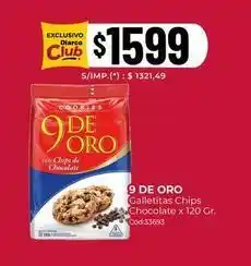 Diarco 9 de oro - galletitas chips chocolate x 120 gr oferta