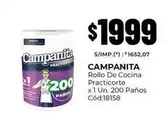 Diarco Campanita - rollo de cocina practicorte x1 un. 200 paños cód:18158 oferta
