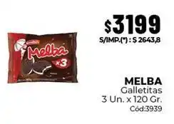 Diarco Melba - galletitas 3 un. x 120 gr. cód:3939 oferta