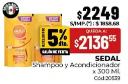 Diarco Sedal shampoo y acondicionador oferta