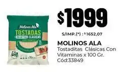 Diarco Molinos ala - tostaditas clásicas con vitaminas x 100 gr. cód:33849 oferta