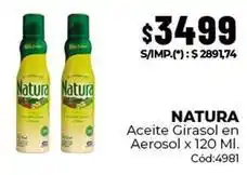 Diarco Natura - aceite girasol en aerosol x 120 ml. cód:4981 oferta