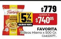 Diarco Favorita fideos hierro oferta