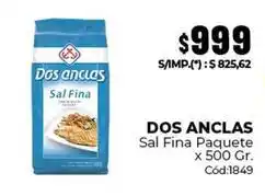 Diarco Dos anclas - sal fina paquete x 500 gr. cód:1849 oferta