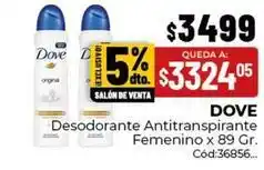 Diarco Dove - desodorante antitranspirante femenino x 89 gr. cód:36856 oferta