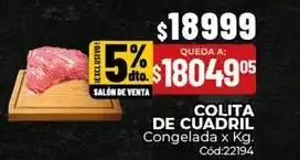 Colita de cuadril congelada