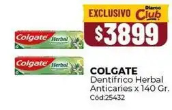Diarco Colgate - dentífrico herbal anticaries oferta