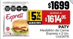 Diarco Paty medallón de carne express oferta