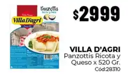 Diarco Villa d'agri panzottis ricota y queso oferta