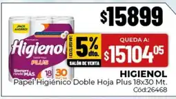 Diarco Higienol papel higiénico doble hoja plus oferta