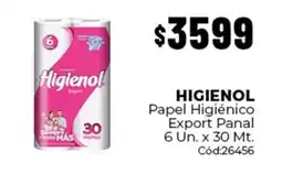 Diarco Higienol papel higiénico export panal oferta