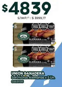 Diarco Unión ganadera salchichas alemanas oferta