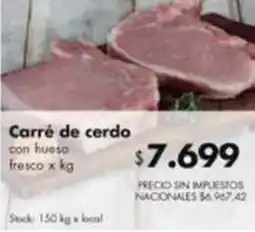Disco Carré de cerdo con hueso fresco oferta