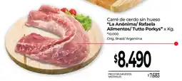 La Anonima La anónima/ rafaela alimentos/tutto porkys carré de cerdo sin hueso oferta