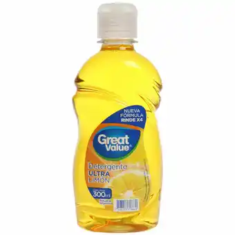 Walmart Detergente Lavavajilla Ultra Limon Great Value 300 Ml oferta