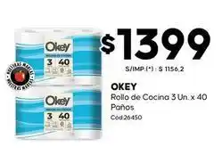 Diarco Okey - rollo de cocina 3 un. x 40 paños cód.26450 oferta