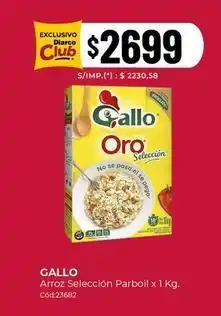 Diarco Gallo - arroz selección parboil x 1 kg. cód:23682 oferta