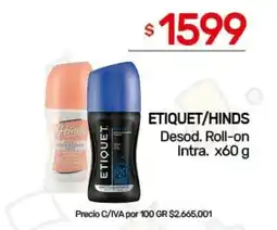 Nini Mayorista Etiquet/hinds desod. roll-on intra oferta