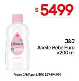 Nini Mayorista J&J aceite bebe puro oferta