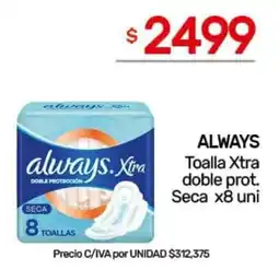 Nini Mayorista Always toalla xtra doble prot. seca oferta