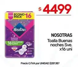 Nini Mayorista Nosotras toalla buenas noches sve. oferta