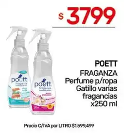 Nini Mayorista Poett fragranza perfume p/ropa gatillo varias fragancias oferta
