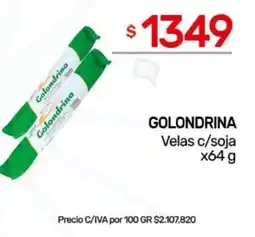 Nini Mayorista Golondrina velas c/soja oferta