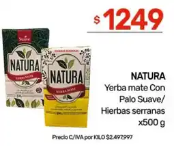 Nini Mayorista Natura yerba mate con palo suave hierbas serranas oferta