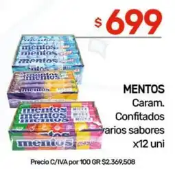 Nini Mayorista mentos caram. confitados varios sabores oferta